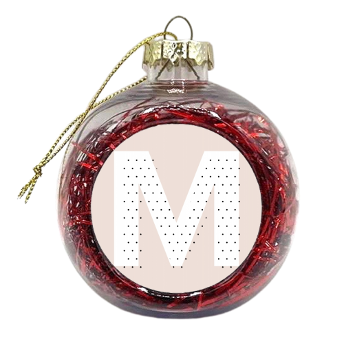 M Polka Dot Initial - xmas bauble by Toni Scott
