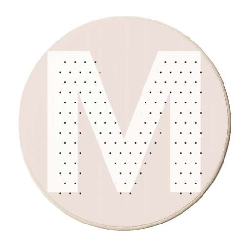 M Polka Dot Initial - personalised beer coaster by Toni Scott