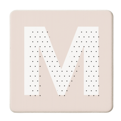 M Polka Dot Initial - personalised beer coaster by Toni Scott