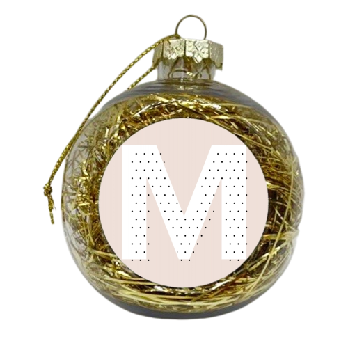 M Polka Dot Initial - xmas bauble by Toni Scott