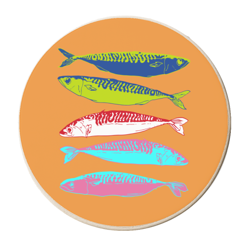 Mackerel - personalised beer coaster by EZbie