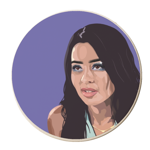 Maddy euphoria print - personalised beer coaster by The Girl Next Draw