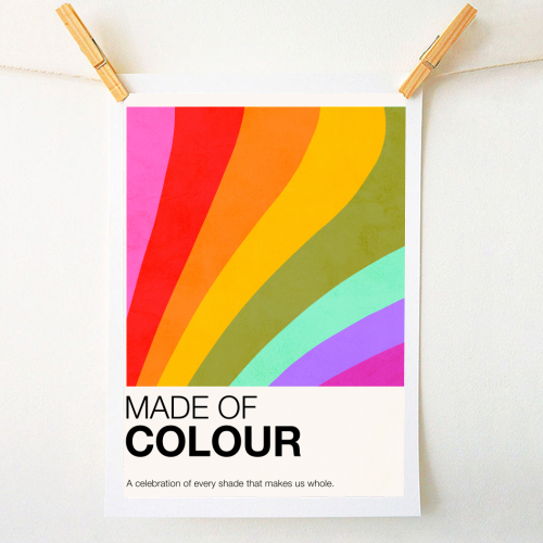 MADE OF COLOUR • Pride Swatch Rainbow Art Print - A1 - A4 art print by Dominique Vari