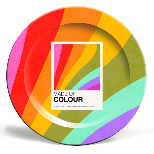 MADE OF COLOUR • Pride Swatch Rainbow Art Print - ceramic dinner plate by Dominique Vari