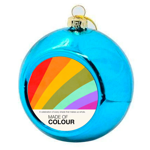 MADE OF COLOUR • Pride Swatch Rainbow Art Print - colourful christmas bauble by Dominique Vari