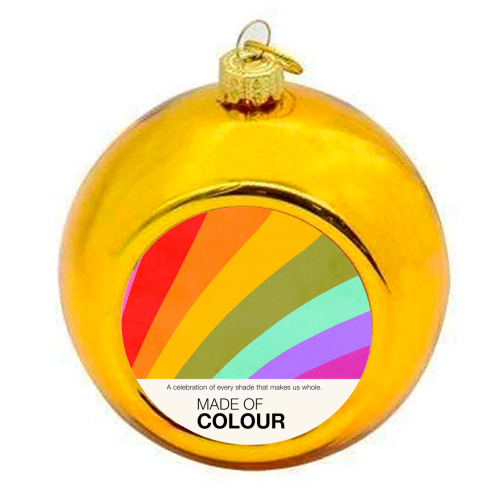 MADE OF COLOUR • Pride Swatch Rainbow Art Print - colourful christmas bauble by Dominique Vari