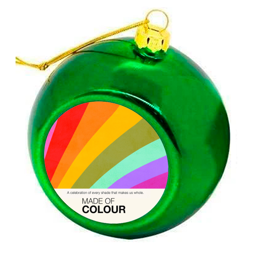 MADE OF COLOUR • Pride Swatch Rainbow Art Print - colourful christmas bauble by Dominique Vari