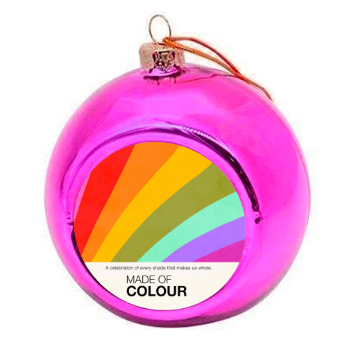 MADE OF COLOUR • Pride Swatch Rainbow Art Print - colourful christmas bauble by Dominique Vari