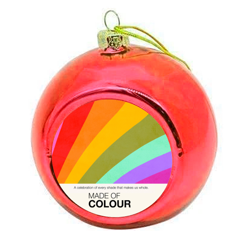 MADE OF COLOUR • Pride Swatch Rainbow Art Print - colourful christmas bauble by Dominique Vari