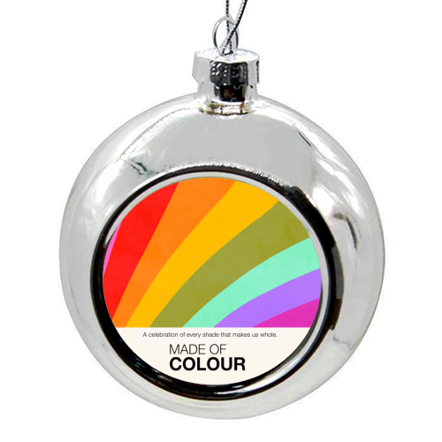 MADE OF COLOUR • Pride Swatch Rainbow Art Print - colourful christmas bauble by Dominique Vari