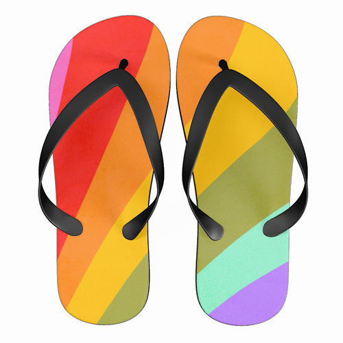 MADE OF COLOUR • Pride Swatch Rainbow Art Print - funny flip flops by Dominique Vari