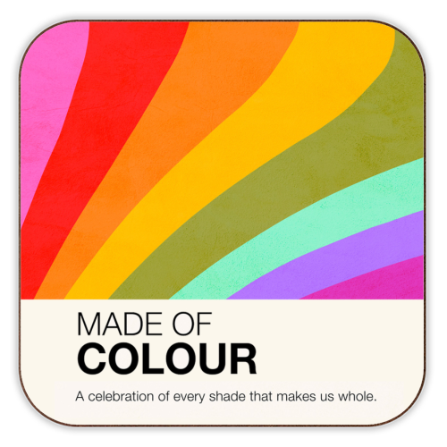 MADE OF COLOUR • Pride Swatch Rainbow Art Print - personalised beer coaster by Dominique Vari