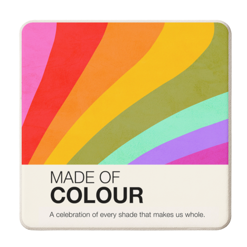 MADE OF COLOUR • Pride Swatch Rainbow Art Print - personalised beer coaster by Dominique Vari