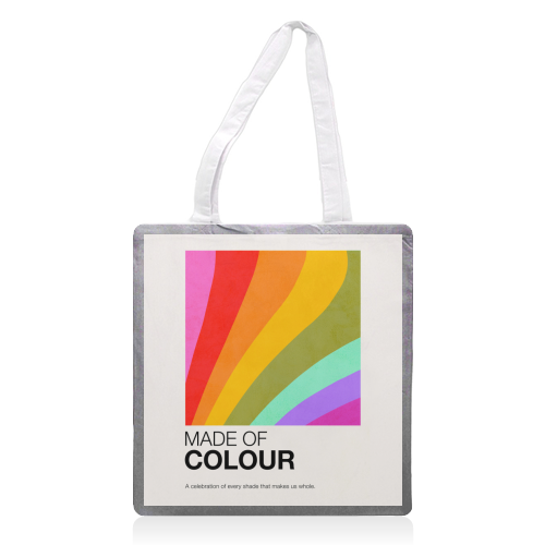MADE OF COLOUR • Pride Swatch Rainbow Art Print - printed canvas tote bag by Dominique Vari