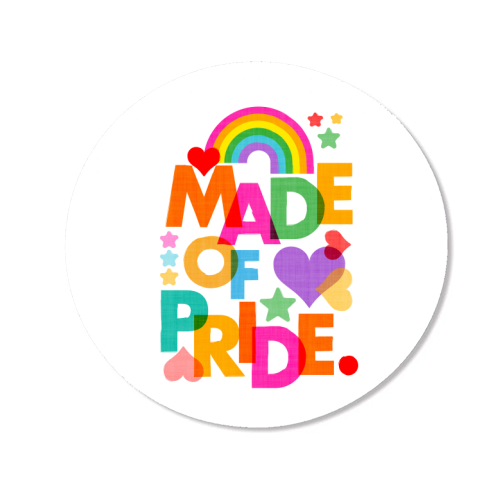 Made of Pride with with Rainbow, Hearts and Stars - Magnet by Dominique Vari