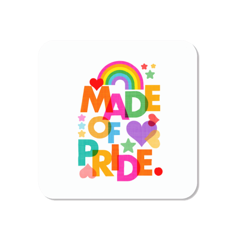 Made of Pride with with Rainbow, Hearts and Stars - Magnet by Dominique Vari
