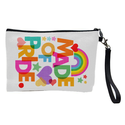 Made of Pride with with Rainbow, Hearts and Stars - pretty makeup bag by Dominique Vari