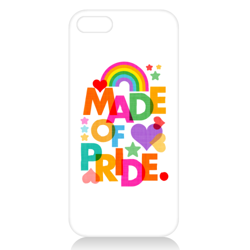 Made of Pride with with Rainbow, Hearts and Stars - unique phone case by Dominique Vari