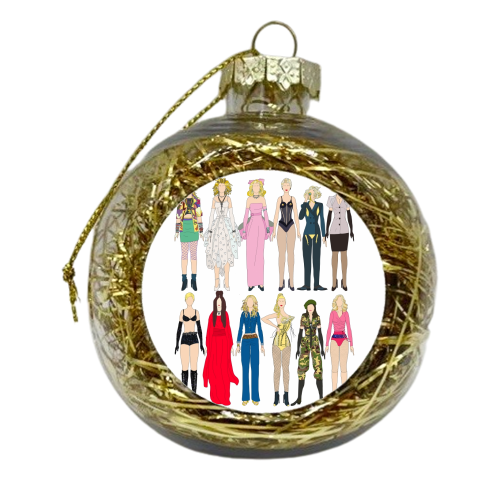 Queen of Pop Fashion - xmas bauble by Notsniw Art