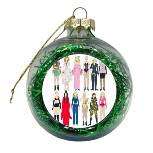 Queen of Pop Fashion - xmas bauble by Notsniw Art