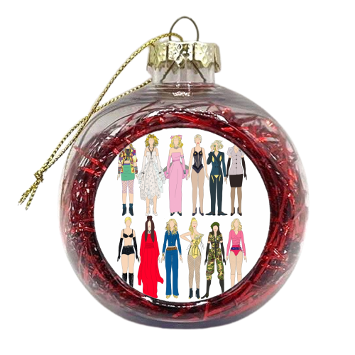 Queen of Pop Fashion - xmas bauble by Notsniw Art