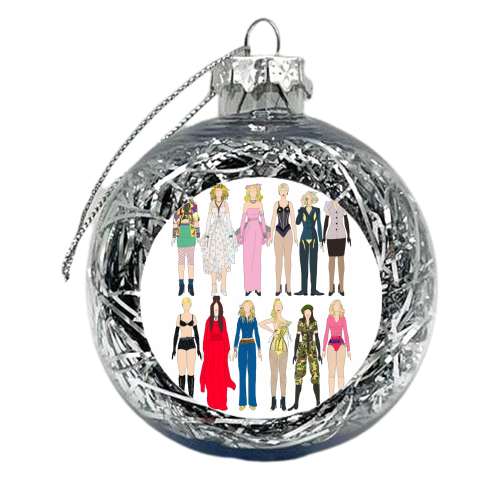 Queen of Pop Fashion - xmas bauble by Notsniw Art