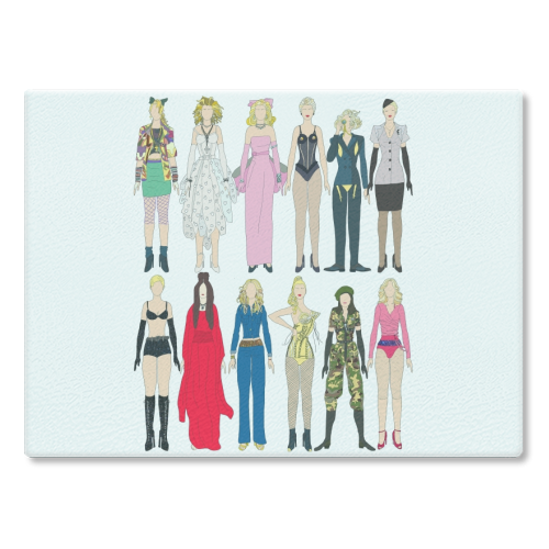 Madonna Fashion - glass chopping board by Notsniw Art