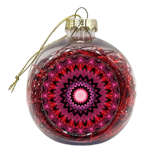 Magenta On My Mind Mandala - xmas bauble by Kirsten Star