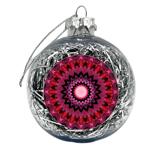 Magenta On My Mind Mandala - xmas bauble by Kirsten Star