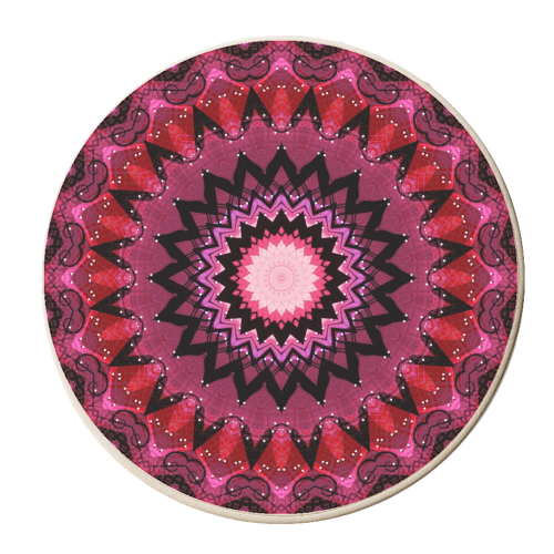 Magenta On My Mind Mandala - personalised beer coaster by Kirsten Star