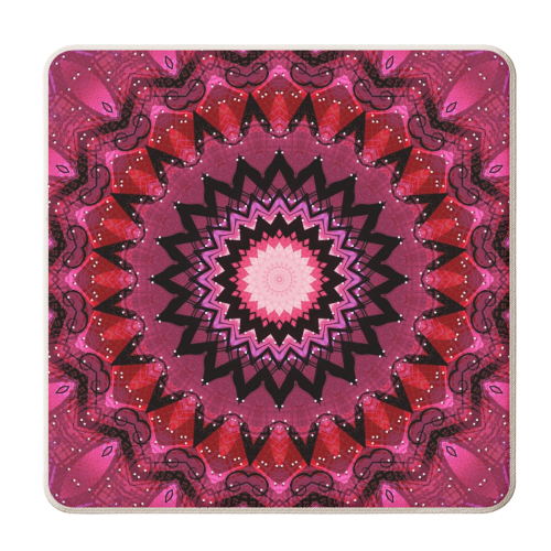 Magenta On My Mind Mandala - personalised beer coaster by Kirsten Star