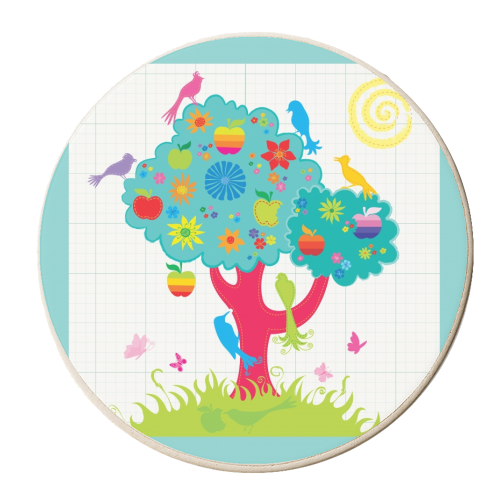 Magic Apple Tree - personalised beer coaster by Lizzie Barber