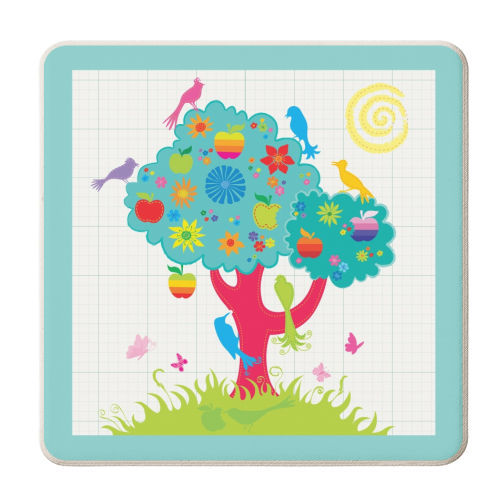 Magic Apple Tree - personalised beer coaster by Lizzie Barber