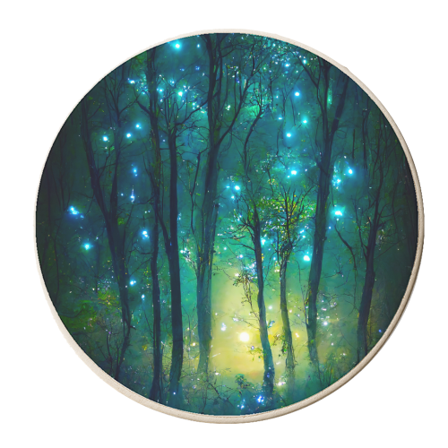 magic starry forest - personalised beer coaster by haris kavalla