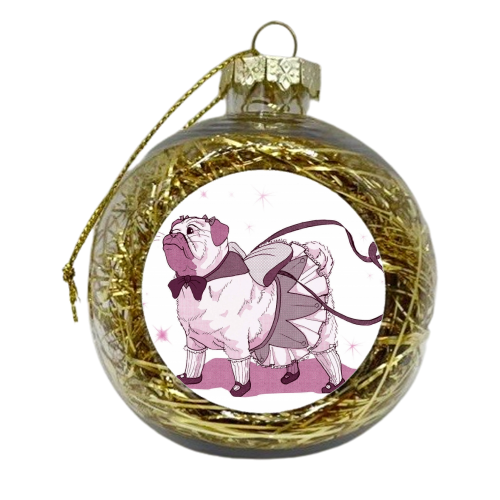 Magical Girl Pug - xmas bauble by Bethan Lientie Roberts