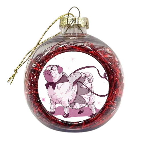 Magical Girl Pug - xmas bauble by Bethan Lientie Roberts