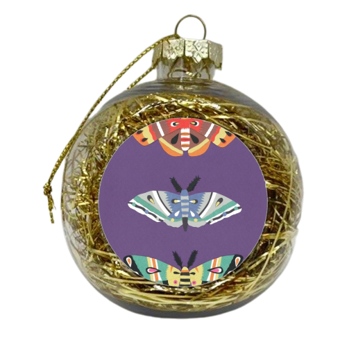 Magical Moths - xmas bauble by Yazmin Brooks