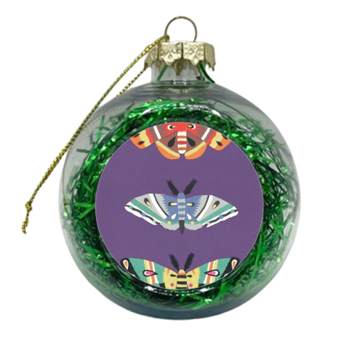 Magical Moths - xmas bauble by Yazmin Brooks