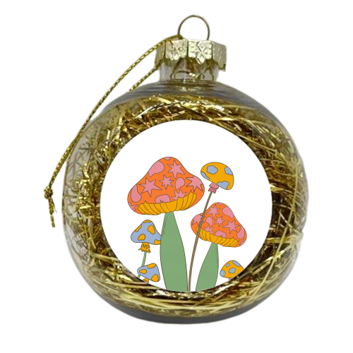 Magical mushrooms - xmas bauble by Lisa Wardle