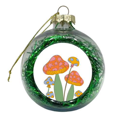 Magical mushrooms - xmas bauble by Lisa Wardle