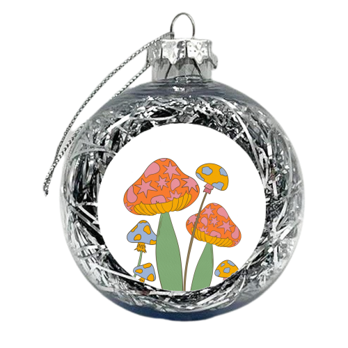 Magical mushrooms - xmas bauble by Lisa Wardle