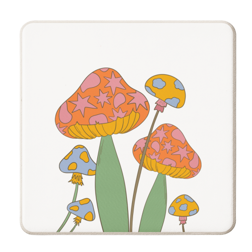Magical mushrooms - personalised beer coaster by Lisa Wardle