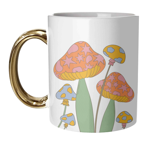 Magical mushrooms - unique mug by Lisa Wardle