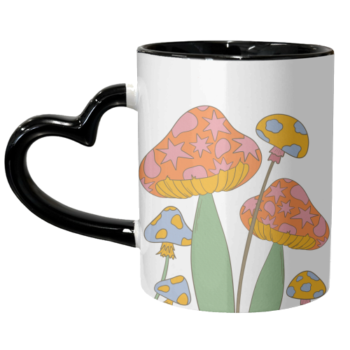 Magical mushrooms - unique mug by Lisa Wardle