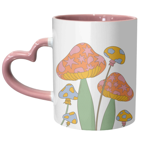 Magical mushrooms - unique mug by Lisa Wardle