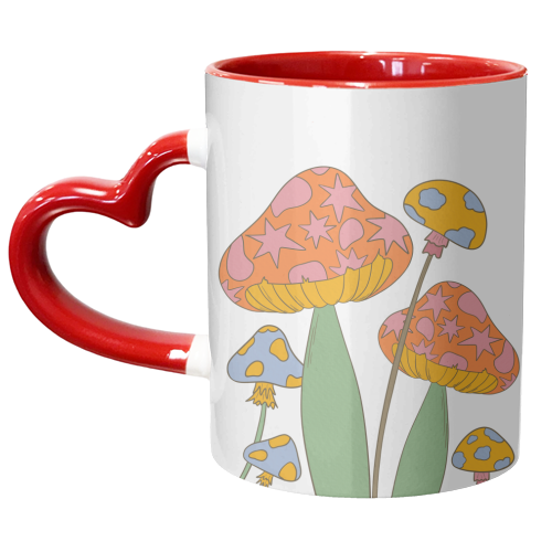 Magical mushrooms - unique mug by Lisa Wardle