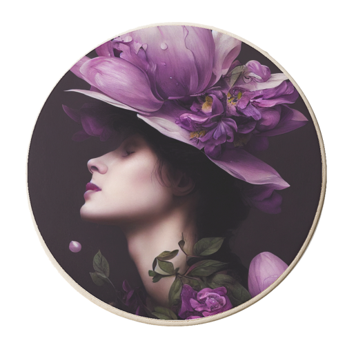 magnolia woman - personalised beer coaster by haris kavalla