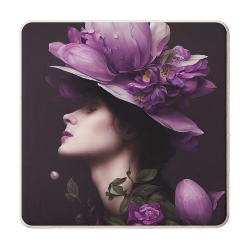 magnolia woman - personalised beer coaster by haris kavalla