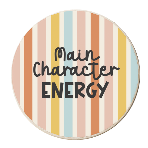 Main Character Energy - personalised beer coaster by Giddy Kipper
