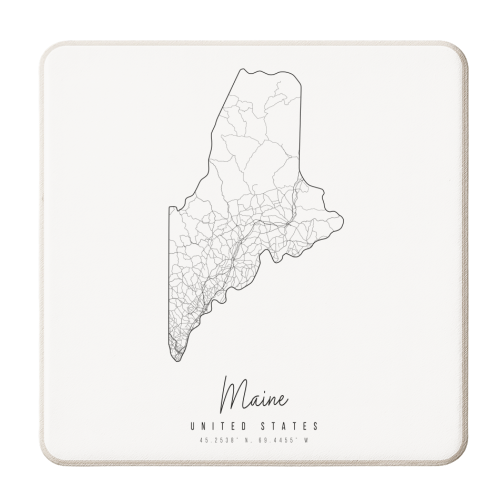Maine Minimal Street Map - personalised beer coaster by Toni Scott